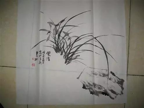 国画入门山石画法兰花,兰花小鸡国画写意画法
