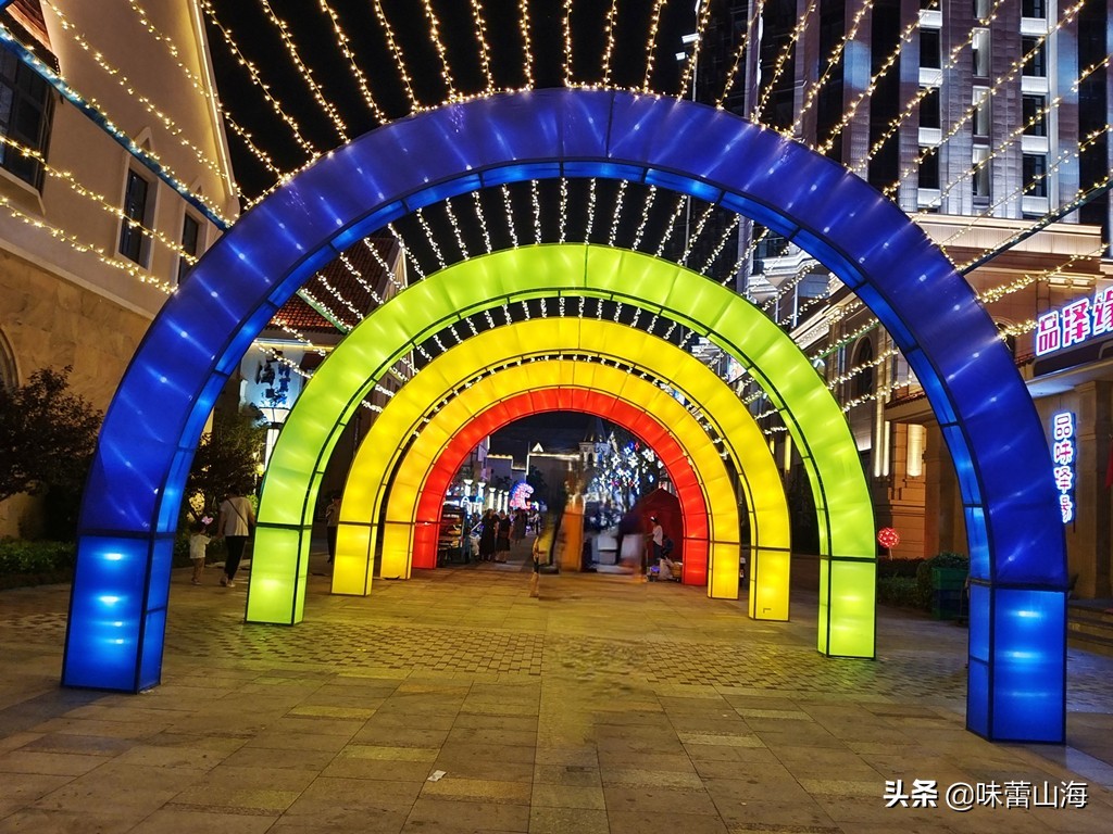 威海那香海海边夜景风景,威海最美夜景攻略