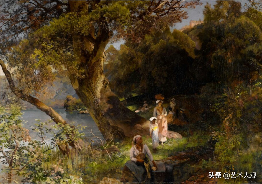 欧洲古典风景油画作品欣赏,德国古典画家风景油画作品