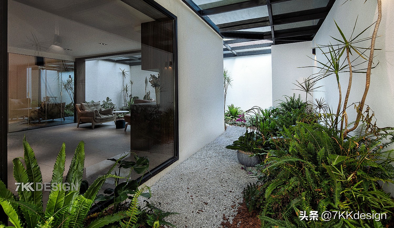 海边联排别墅小院实景现代轻奢,独栋带院子的小别墅年代感