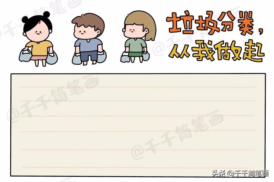 垃圾分类的手抄报模板高中生,垃圾分类和消防意识的手抄报