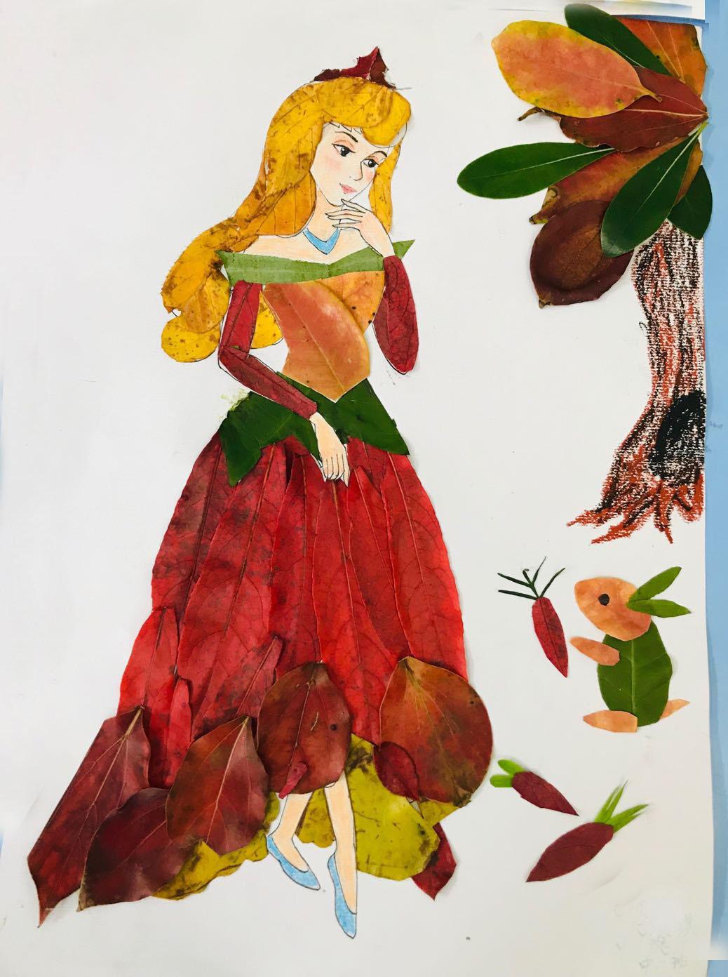 初中手工制作得奖作品花,落叶手工大赛优秀作品