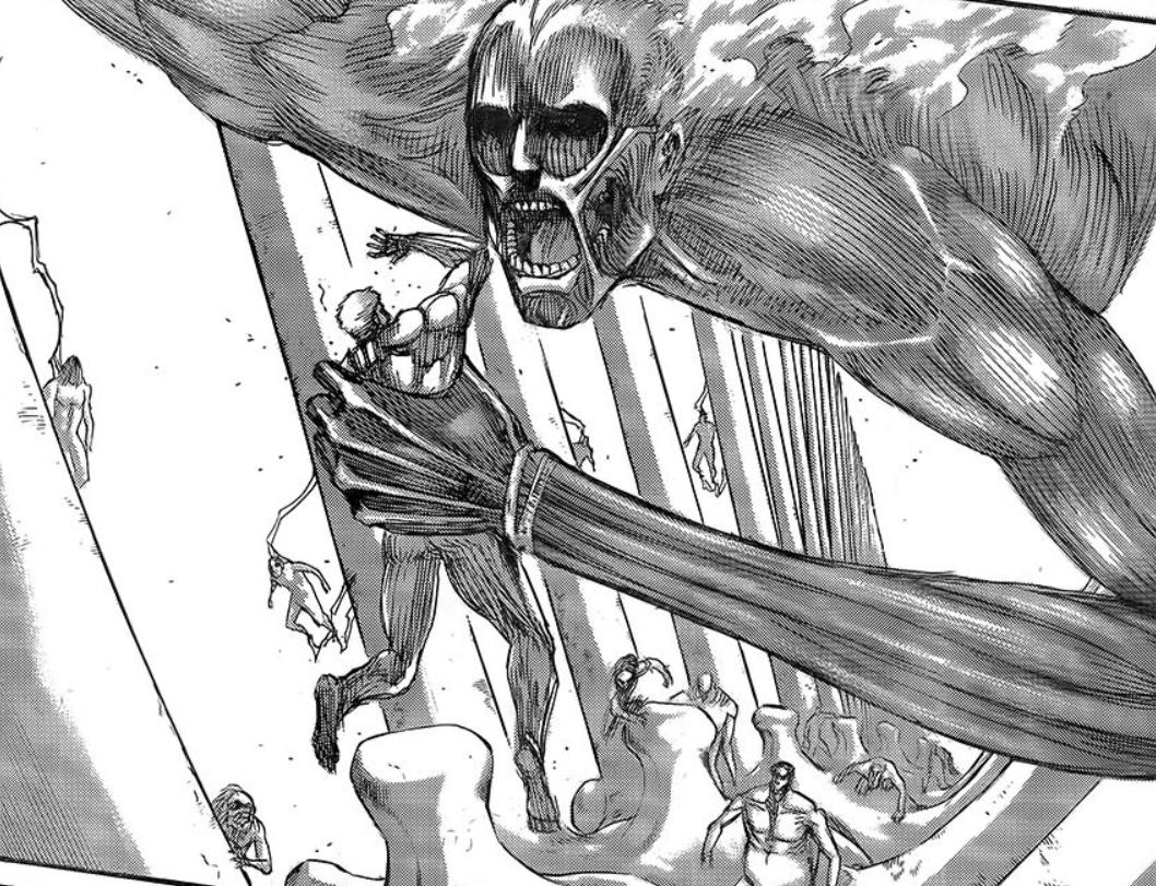 进击的巨人135话，历代九大巨人登场，三笠开启战神模式