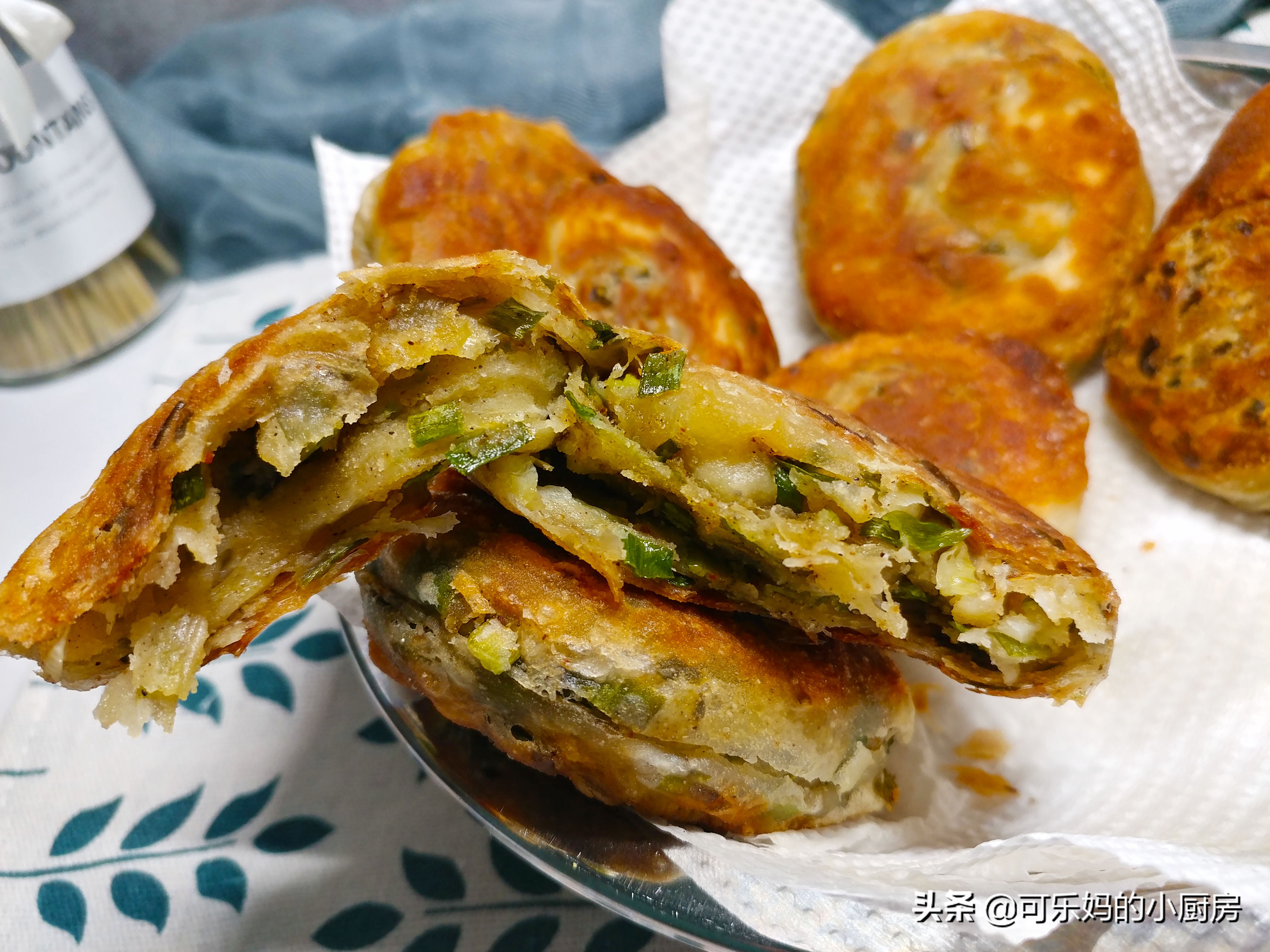 千层中式酥皮点心制作视频,蛋挞皮做绿豆酥饼