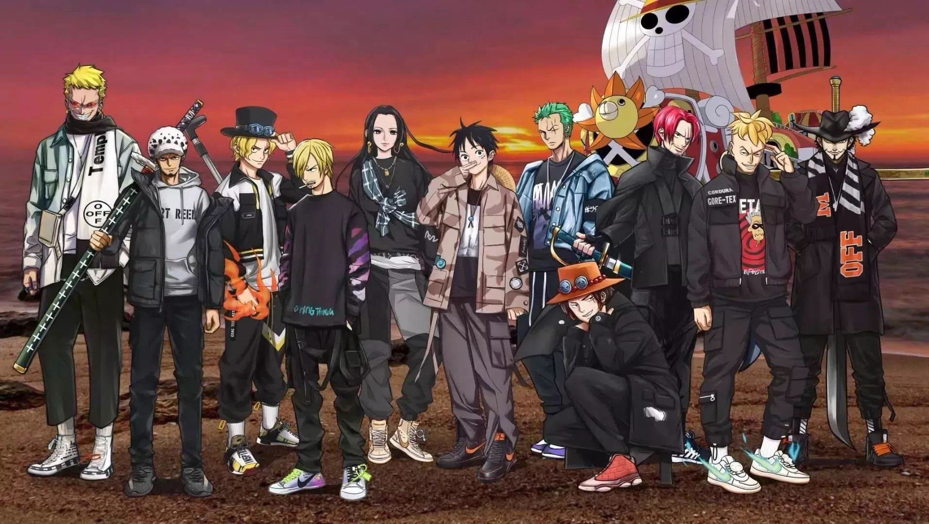 海贼王的人物穿上潮流的衣服照片,海贼王霸气同款衣服