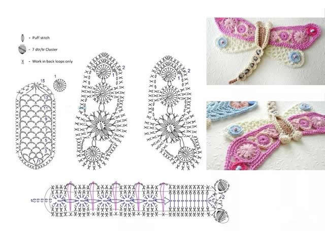 简单蝴蝶的钩织教程,钩针织蝴蝶教程简单易学