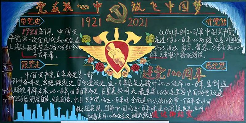 庆七一颂党恩黑板报图片,关于庆七一感党恩守初心板报
