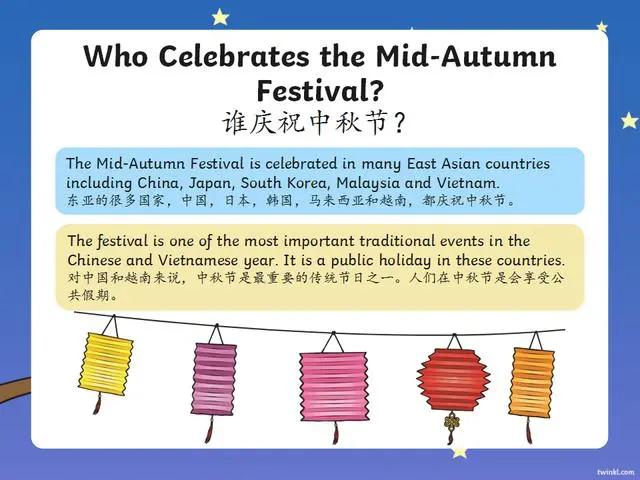 关于中秋节的英语小知识分享,中秋节有关的英语文化知识