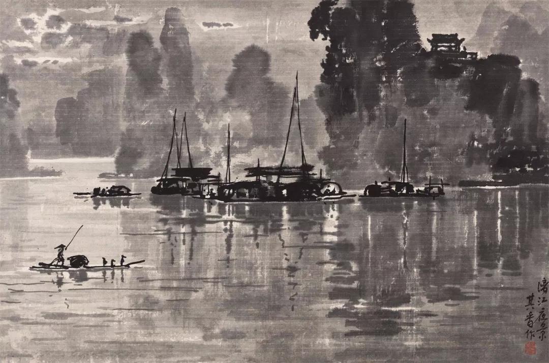 水墨画夜景欣赏,画夜景最好的中国画