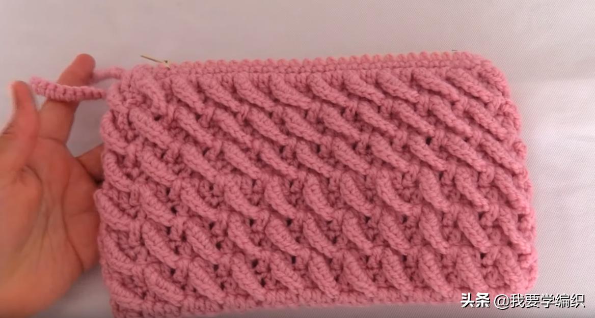 迷你小包包只用短针钩,简单钩针的小包包