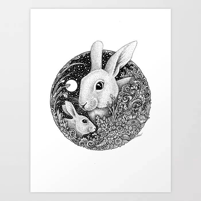 彩色插画手绘,黑白绘画人物procreate