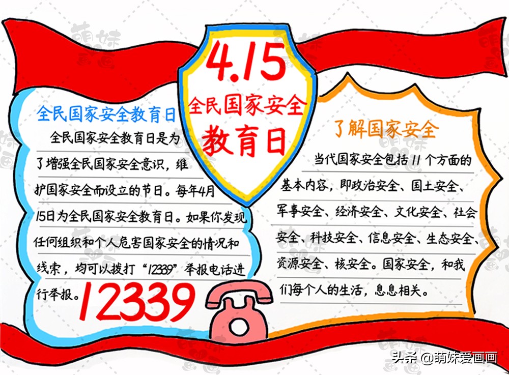 小学生学画保护环境手抄报,教我画国家安全日手抄报简单的