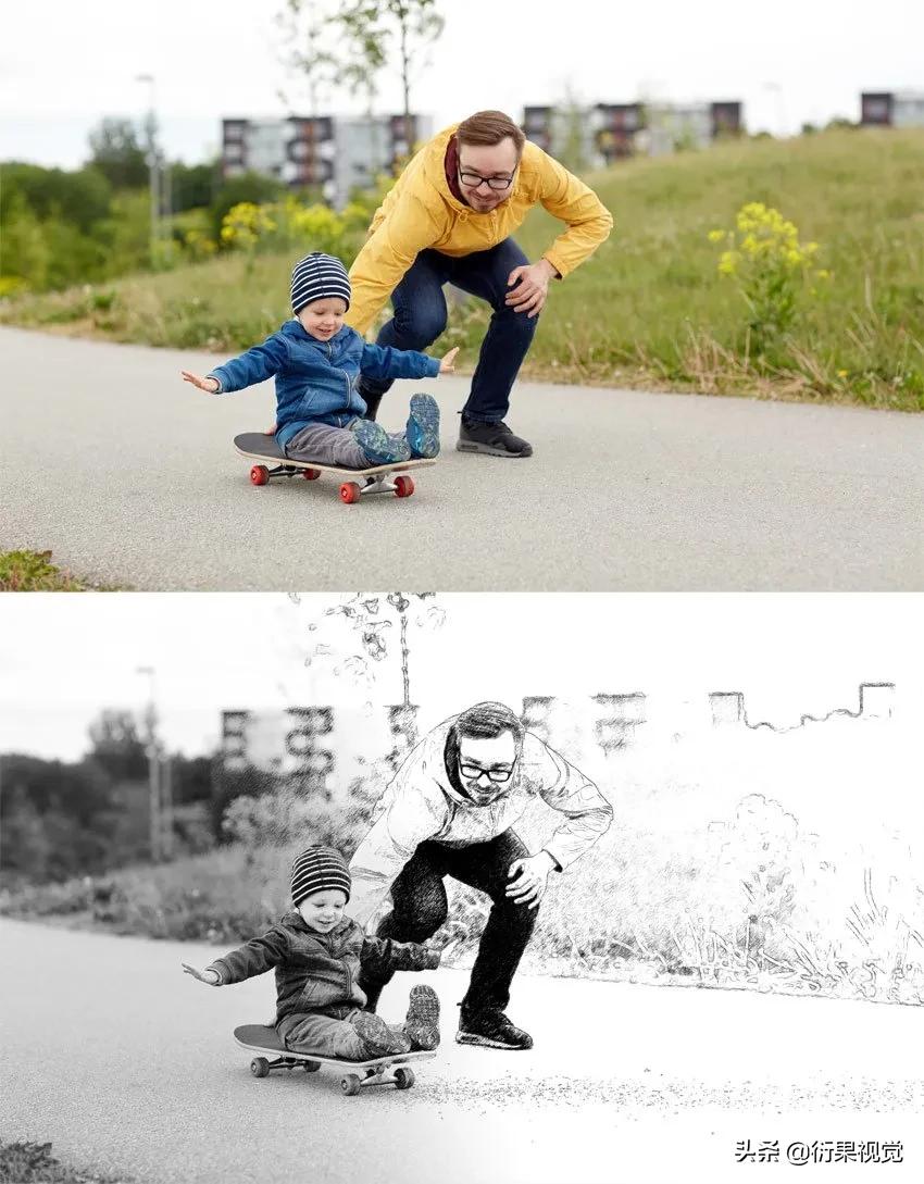 ps软件怎么制作照片,ps创意素描教程