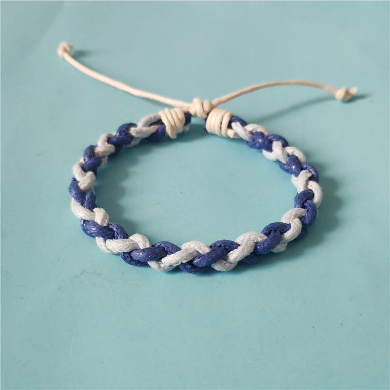 棉麻绳编织手链教程,情侣手链单绳