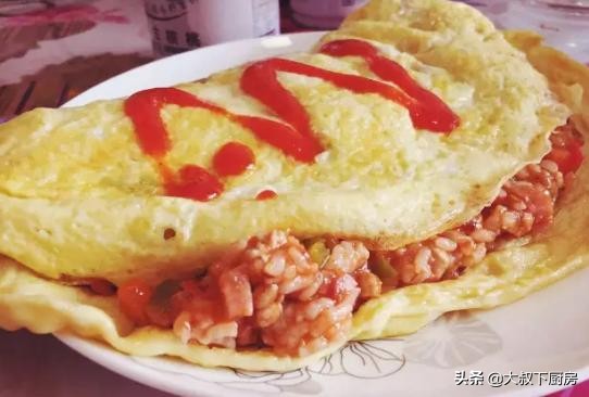 米饭包饭怎么做,日本老爷爷番茄蛋包饭