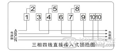 三相四线电表接线图明细,三相四线电表直通接线图
