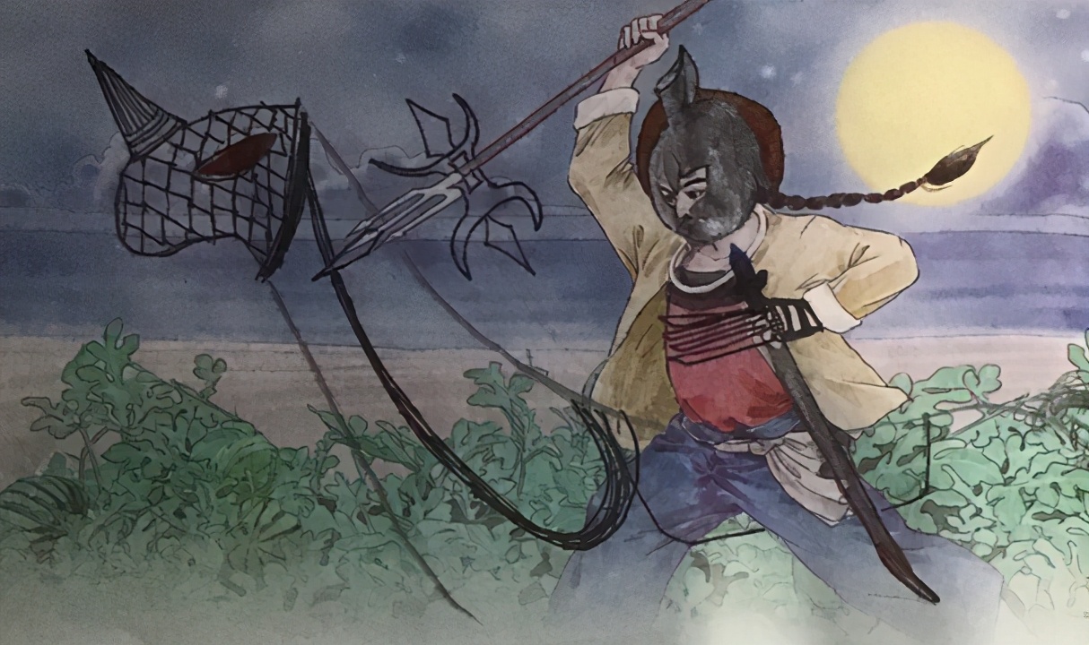 把少年闰土涂鸦成哪吒,小学生涂鸦闰土走红