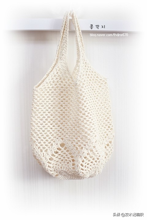 钩针网格购物袋图解,菠萝花钩针蛋袋