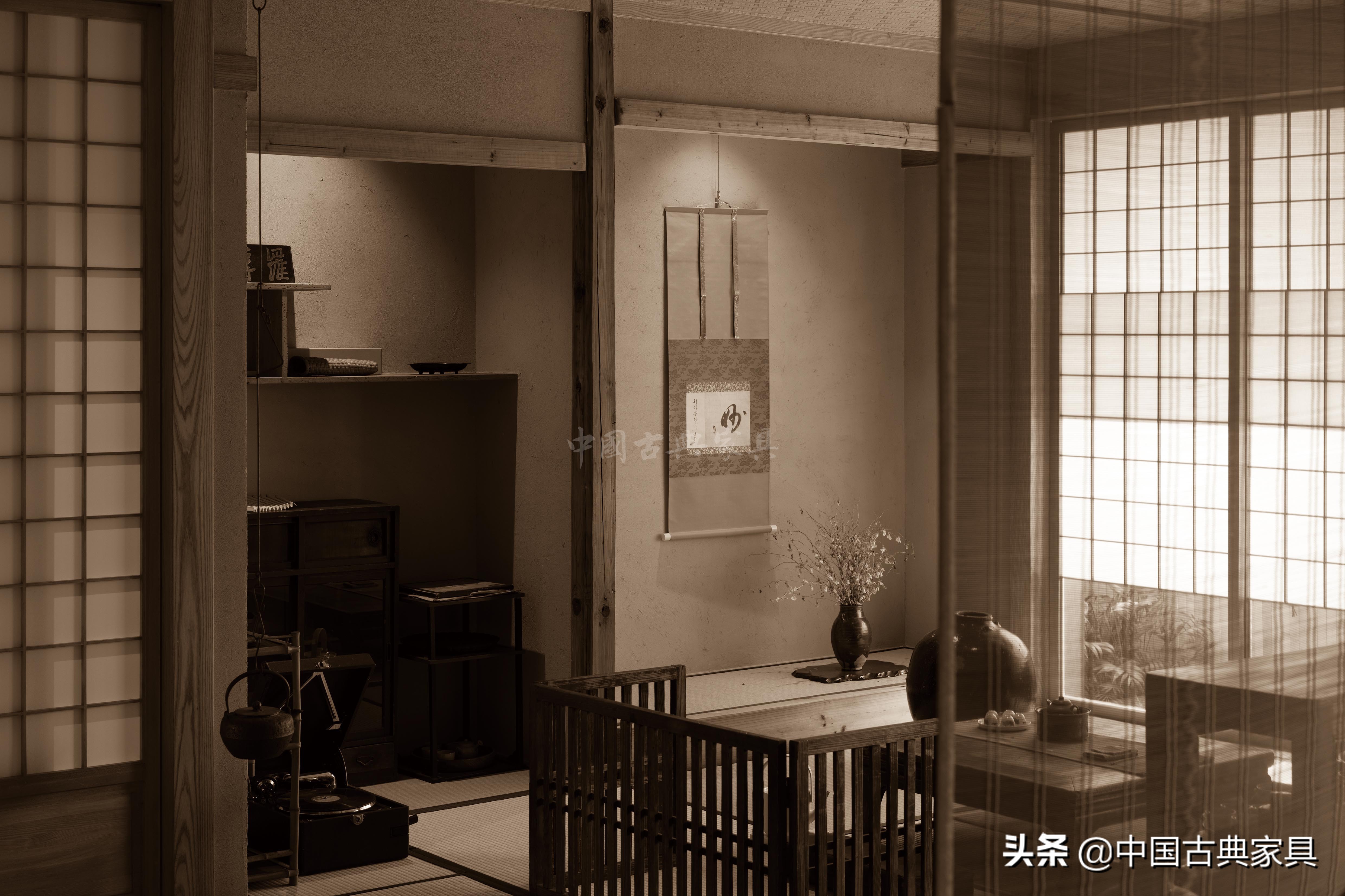 中式茶室禅意家具,民宿中式茶室家具设计