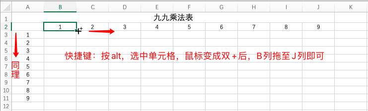 excel引用九九乘法表,excel九九乘法表格制作
