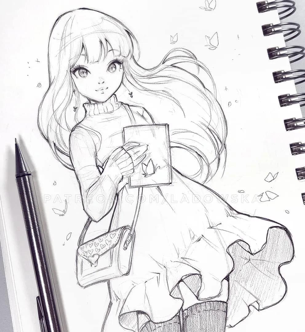 软萌可爱的动漫美少女怎么画,画可爱的动漫美少女特别简单