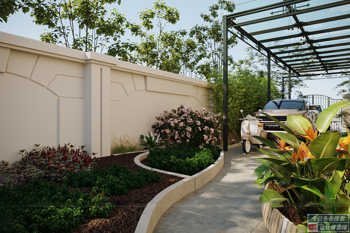 第五代住房空中庭院可停车,带停车位的小庭院设计效果图