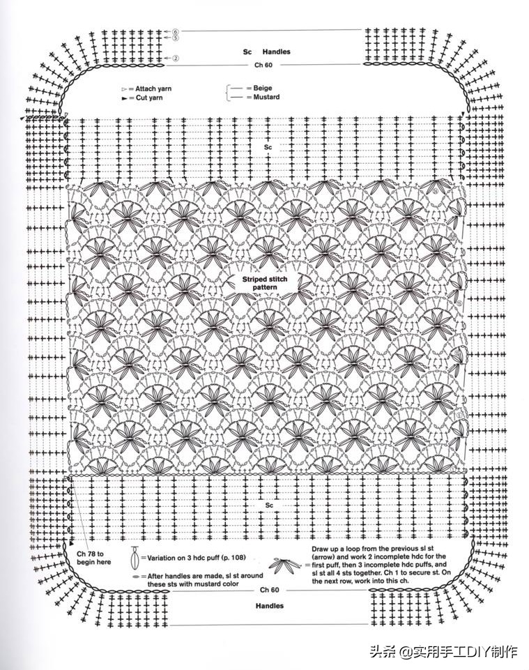 钩简约包包教程视频,适合夏天背的钩编包包花样图解