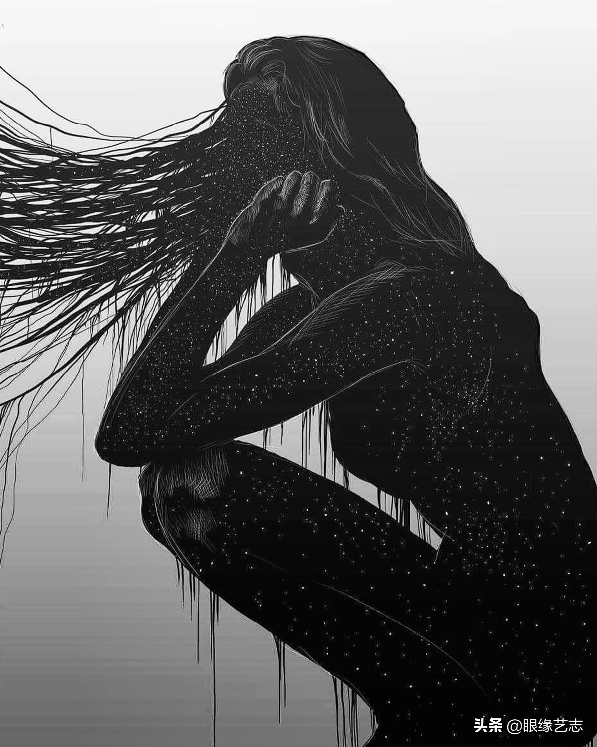 二维宇宙的浓情挣扎：另类的音乐封面插画，穿行暗夜的吟游诗人