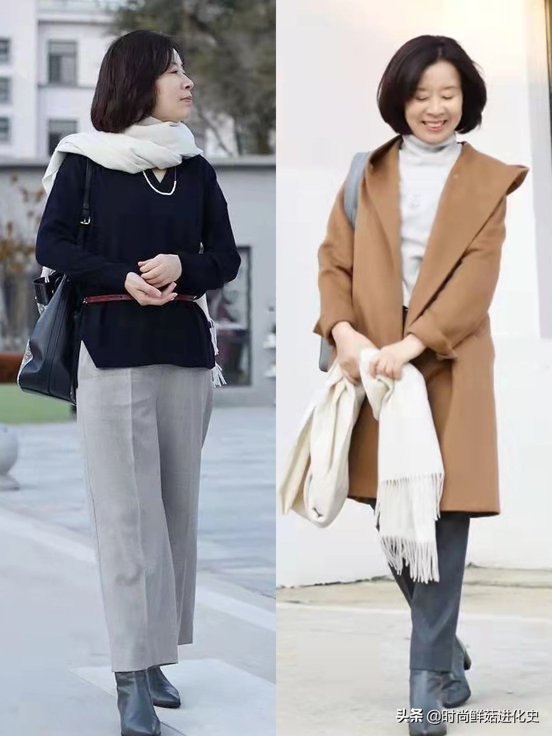放弃你的“小黑裤”吧!今秋“卡其灰裤”火了,五六十岁穿更时髦