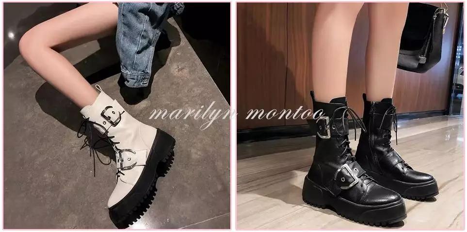 高腰靴子搭配正肩大衣,格子大衣和马丁靴怎么搭配才好看