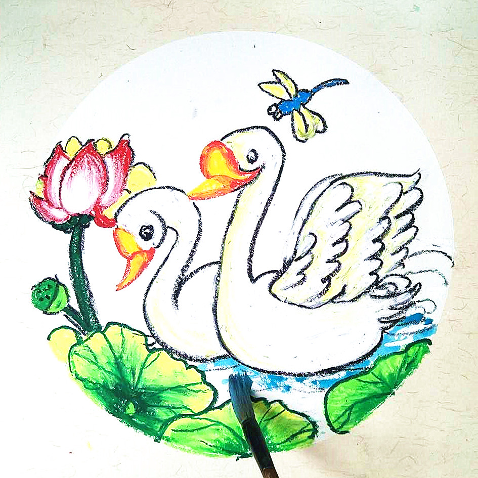 大白鹅创意美术3岁以下,关于谜语的画画简易版