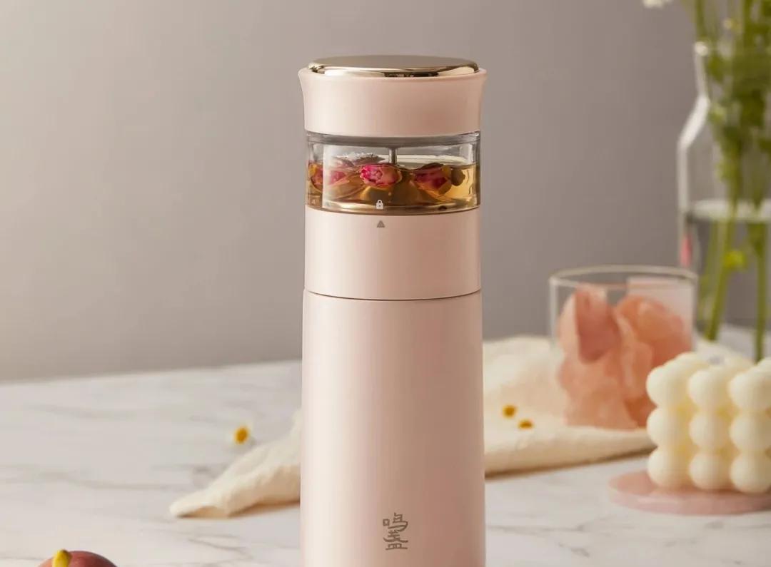 保温杯独立茶仓一键开盖,独立茶仓保温杯可爱