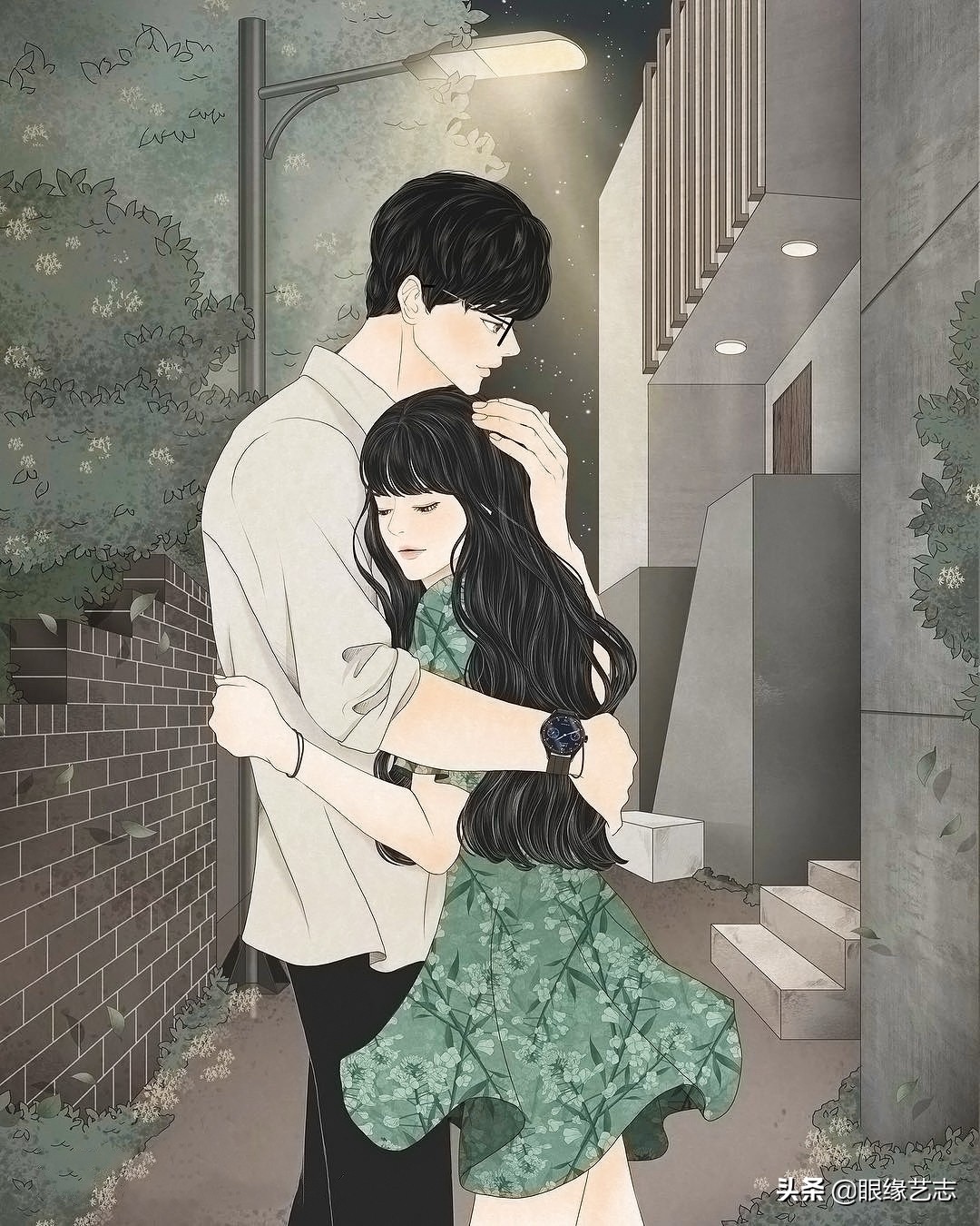 韩国插画温馨情侣,韩国插画幸福时光