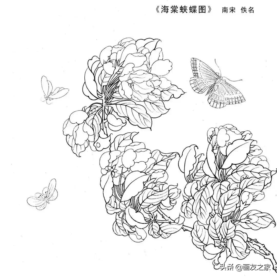 宋花鸟工笔画高清大图临摹过程,宋画工笔画花卉上色教程