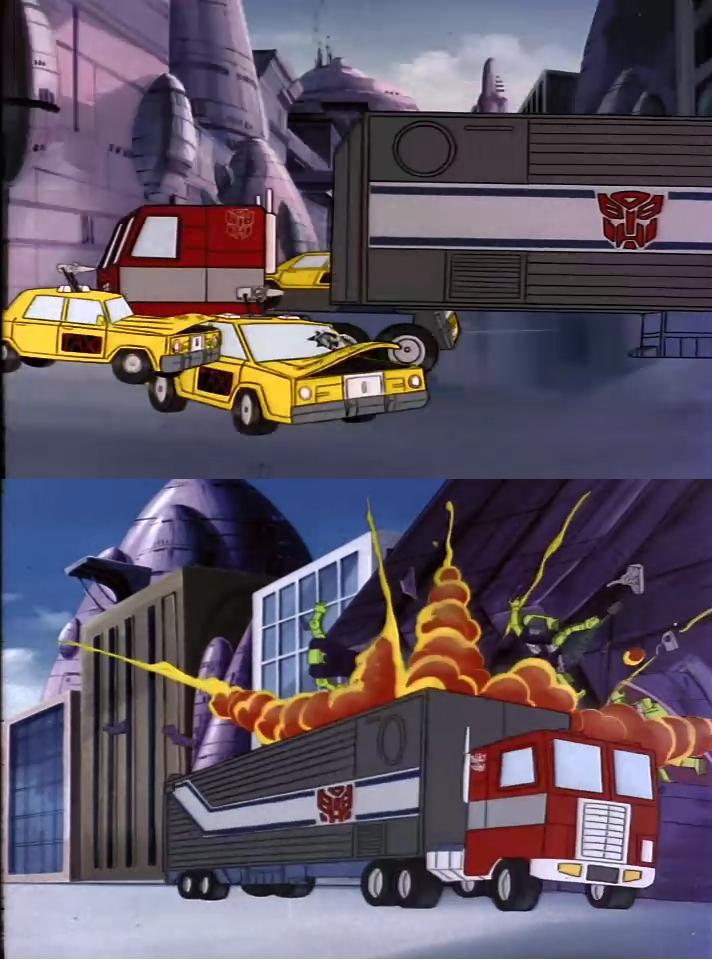 擎天柱领袖之证中的高光时刻,擎天柱第一部登场时的样子