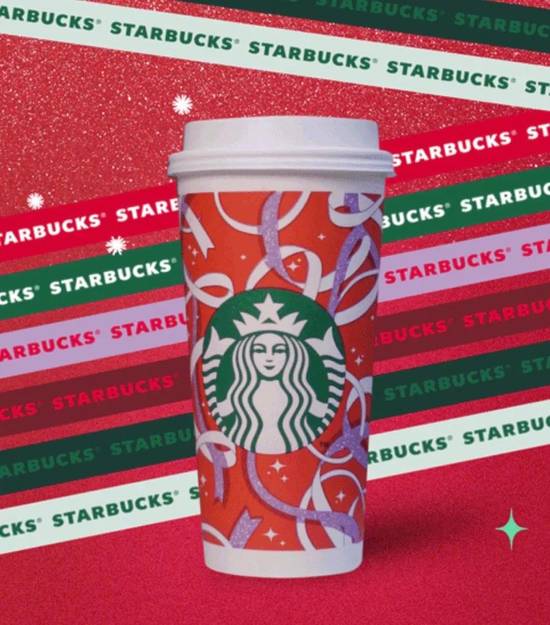 瑞幸星巴克圣诞新品,瑞幸圣诞咖啡杯包装