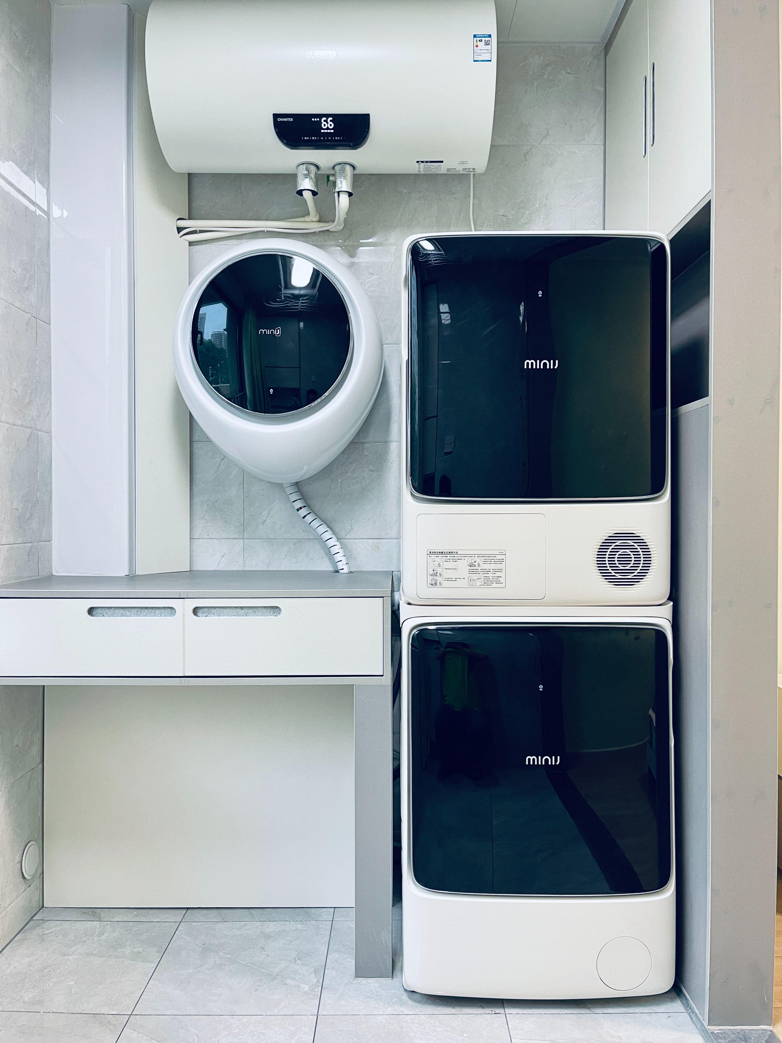 一字型洗衣房怎么布置好看,一平米洗衣房晾衣设计