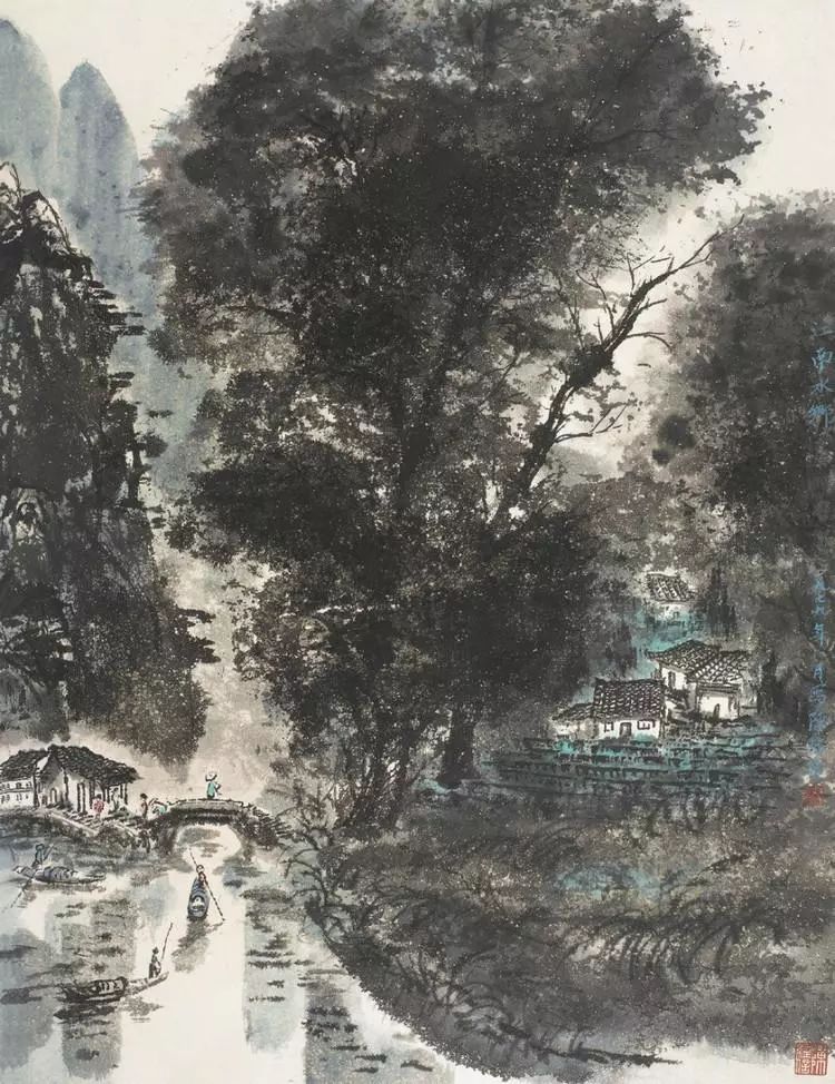 陈继儒山水画作品欣赏,陈良宗山水画作品欣赏