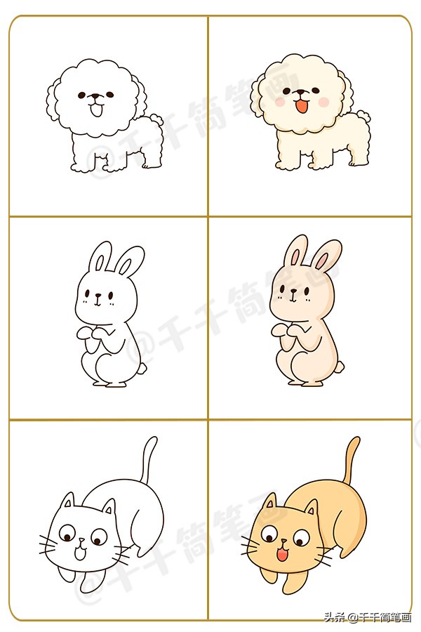 100种动物画画大全,可打印幼儿动物涂色画