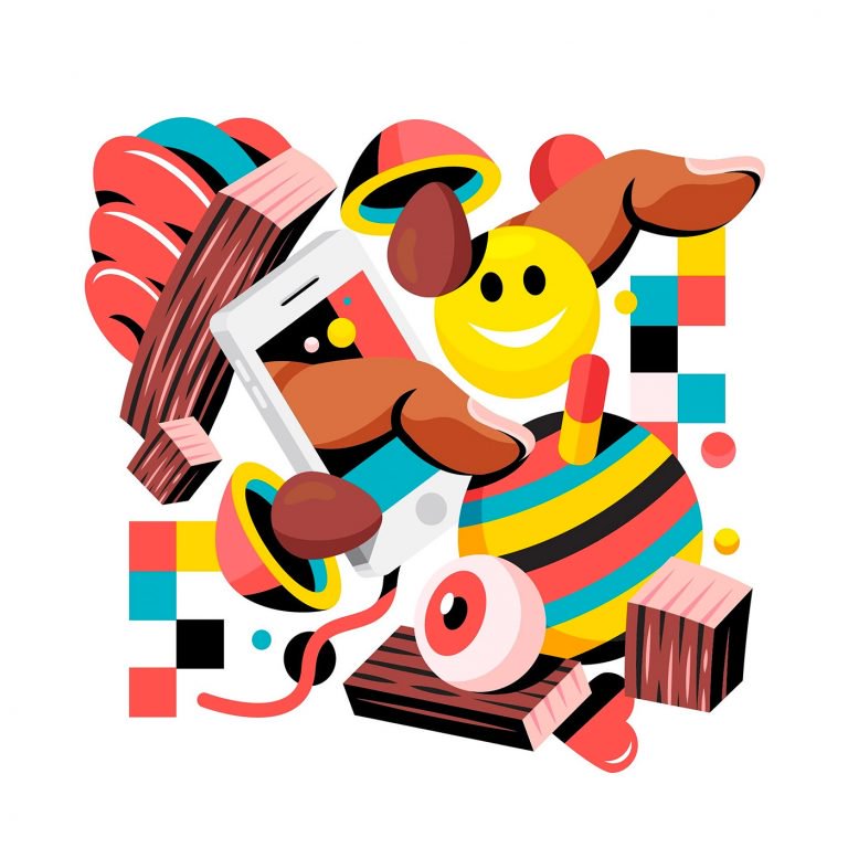 DavidOku抽象风格的字母插画设计