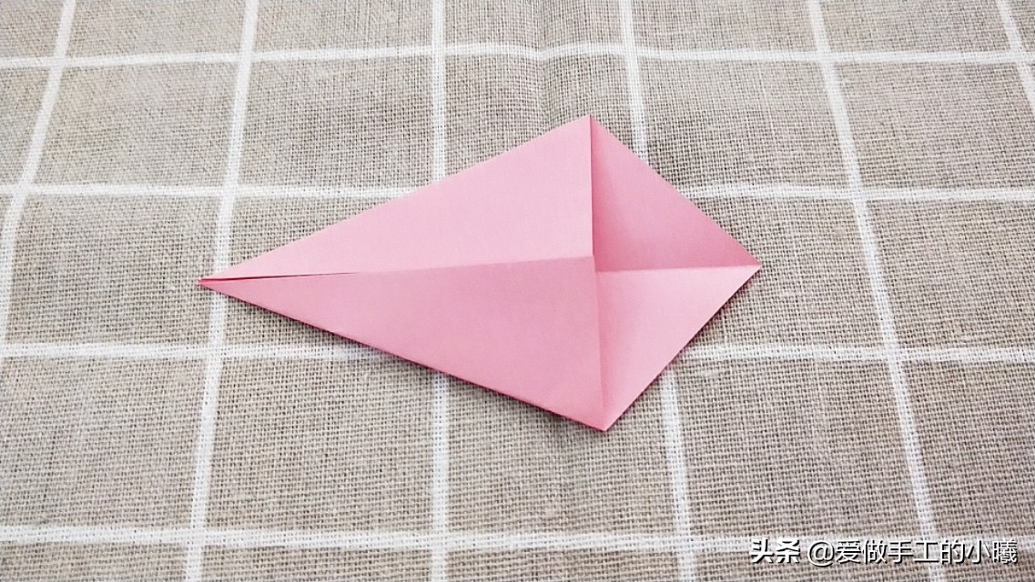 纸折樱花简单,立体五瓣樱花折纸