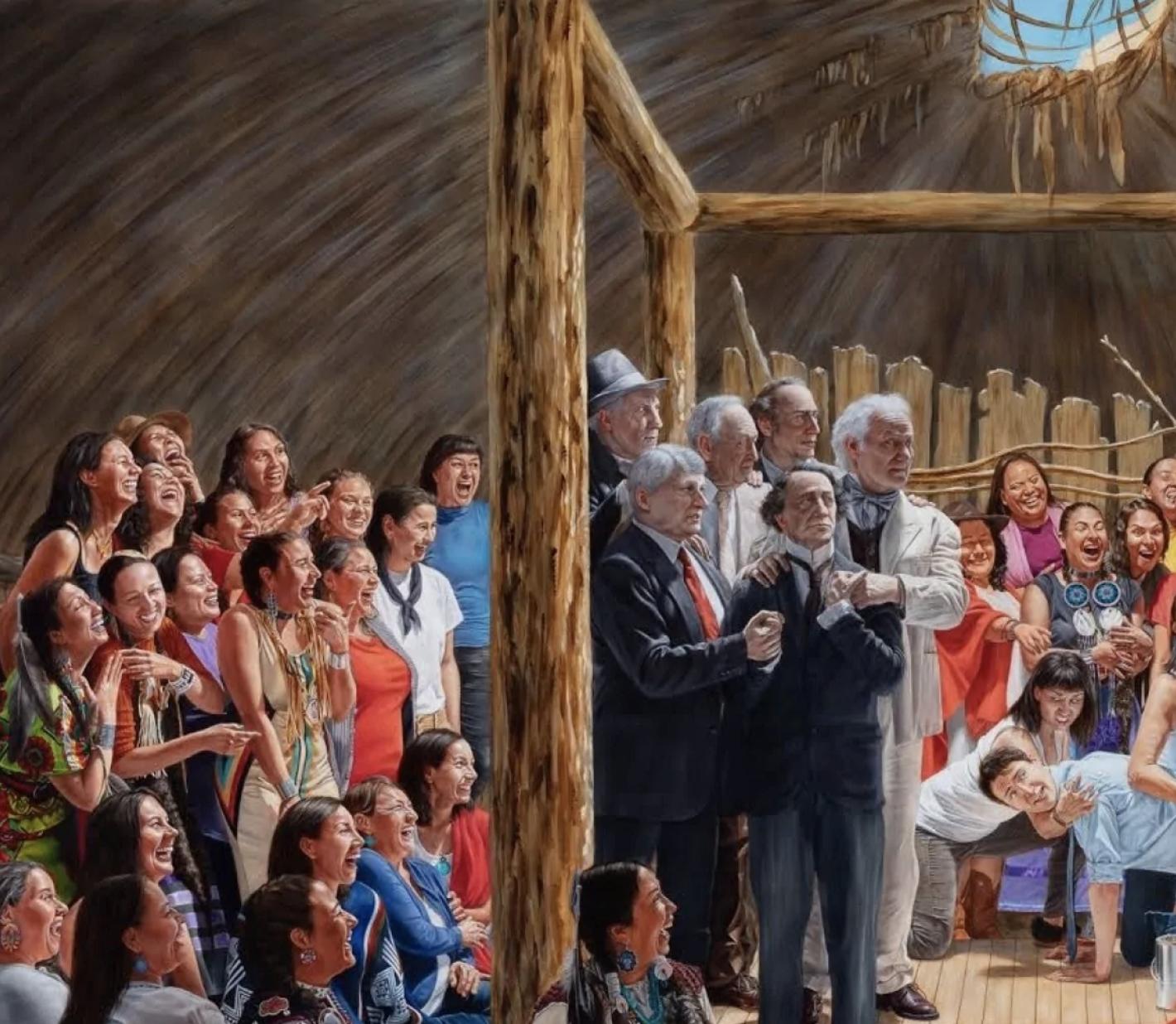 总理也调侃？加拿大艺术家画半裸特鲁多，被批歧视土著妇女引热议