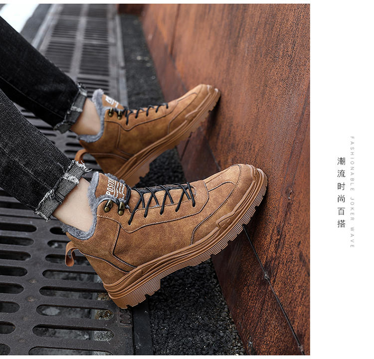 马丁靴男高帮英伦男鞋黑色,男鞋高帮冬季马丁靴经典款