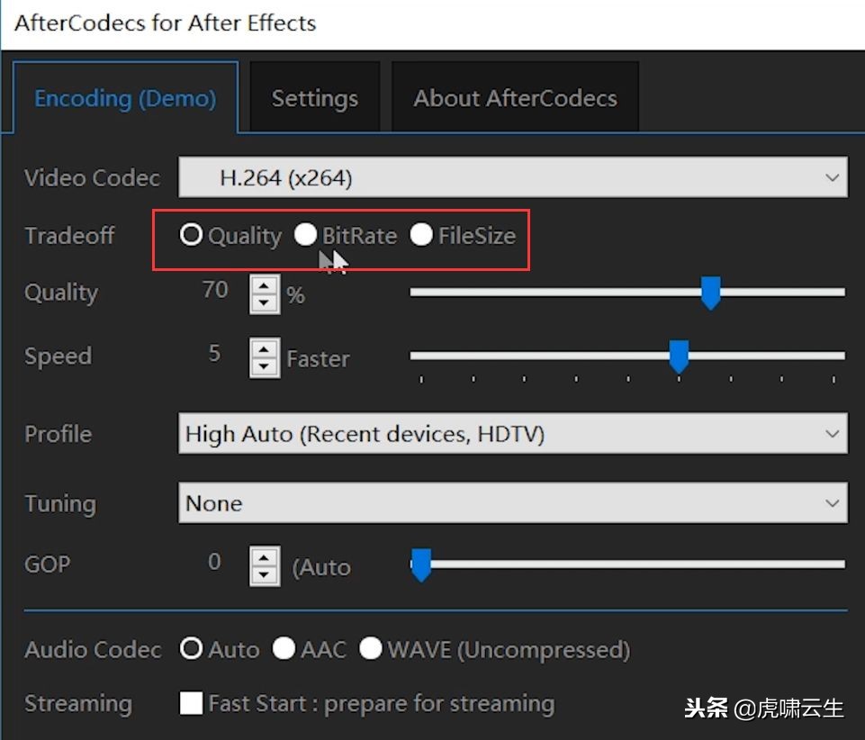 使用AE直接渲染出mp4格式视频