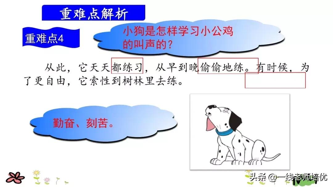 三年级上册语文书第14课小狗学叫,三上语文小狗学叫知识点