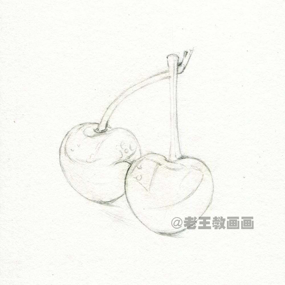彩铅大樱桃,彩铅画超详细简单的樱桃教程