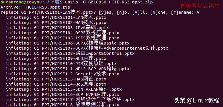 linux解压zip时换名字,linux解压zip文件命令