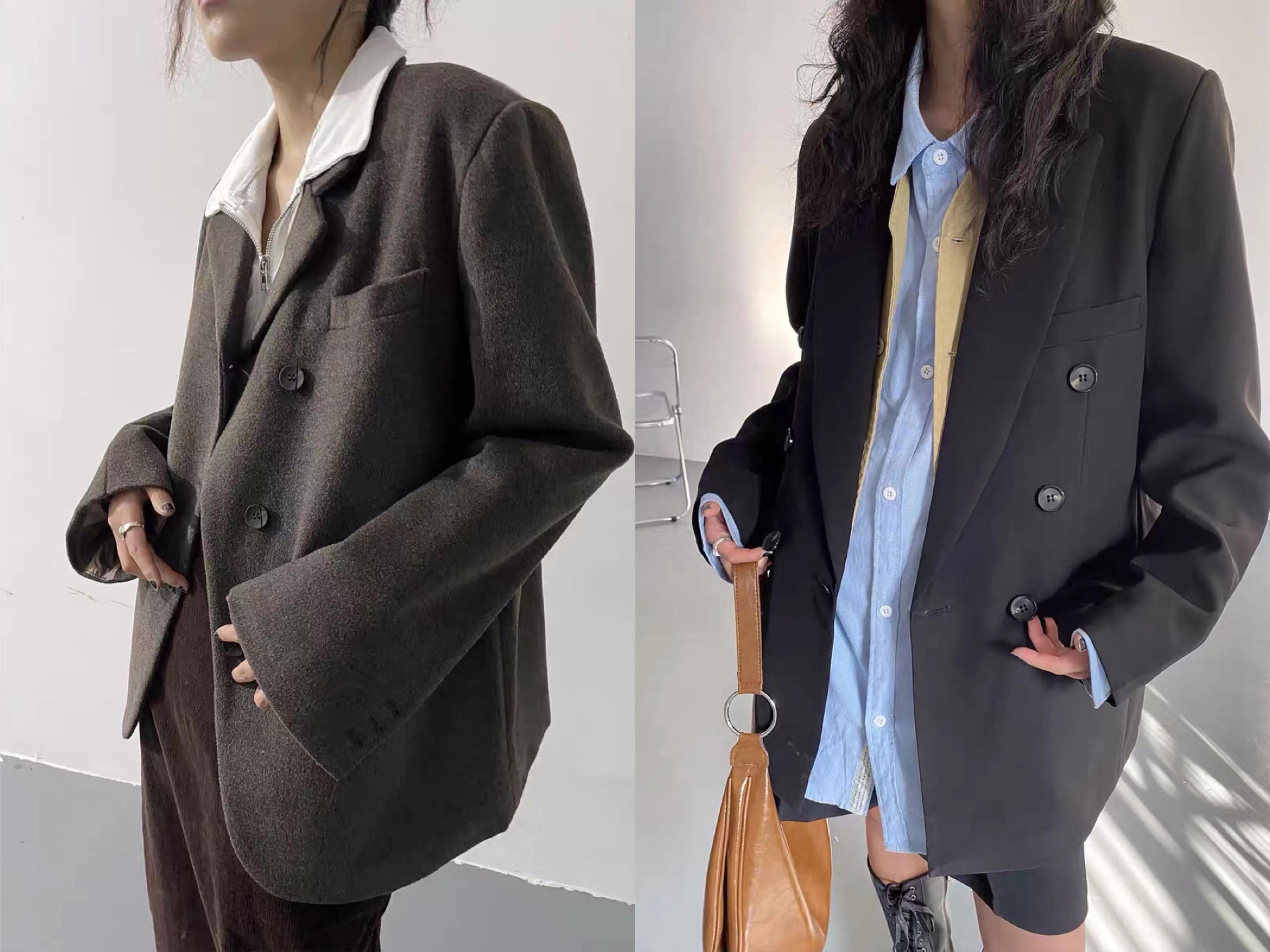 西装复古机车,复古竖条西装