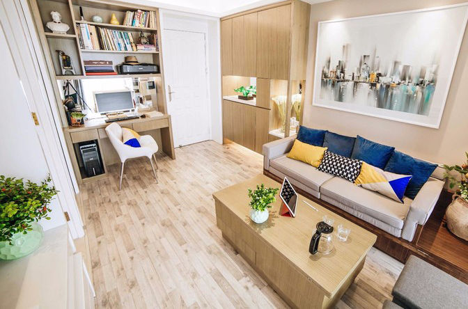 看一下铺地的拼图,木地板地砖拼接方法