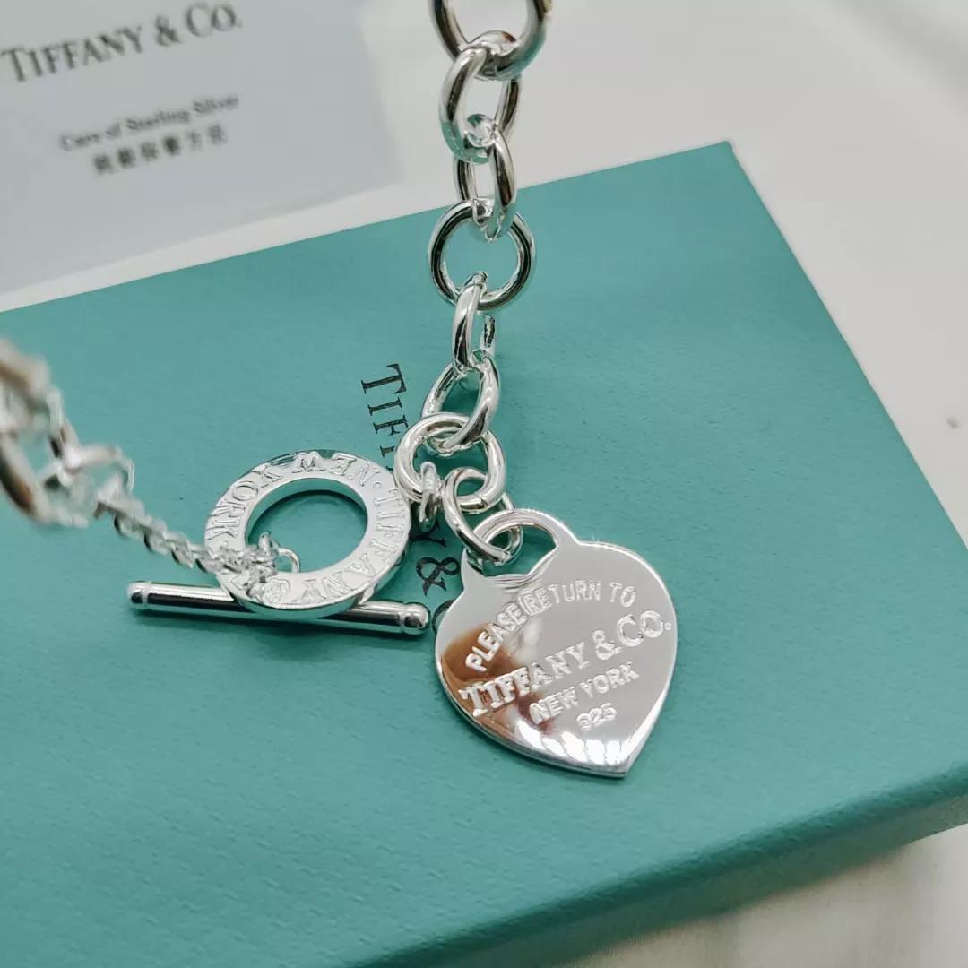 蒂芙尼微笑项链18k玫瑰金锁骨链,蒂芙尼爱心吊坠